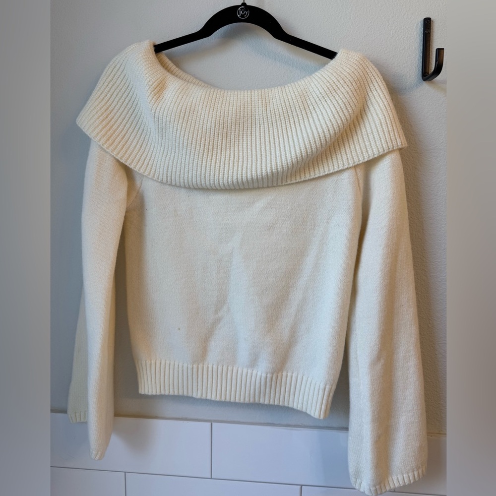 SHEIN Cream Off-Shoulder Sweater